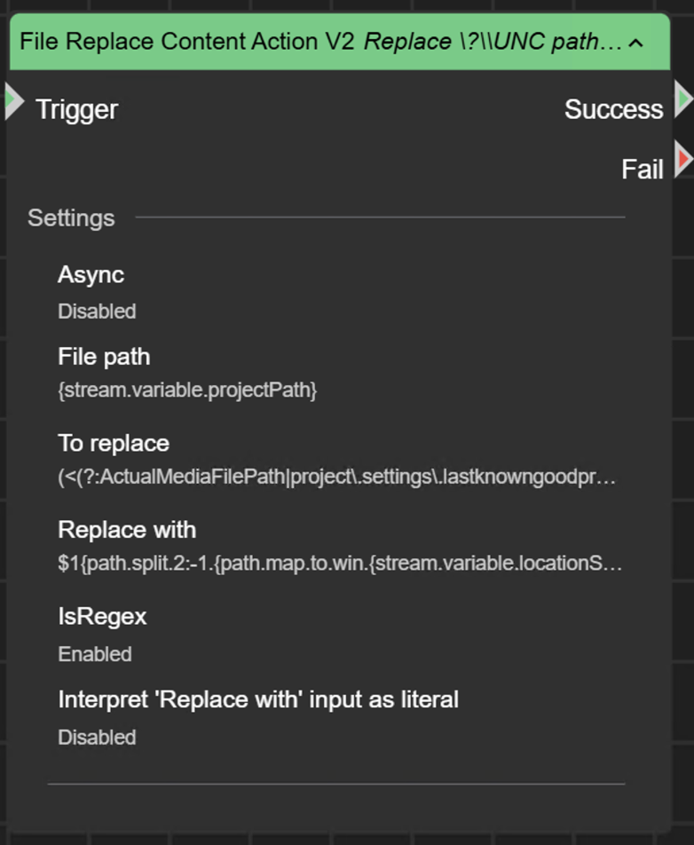 File Replace Content Action